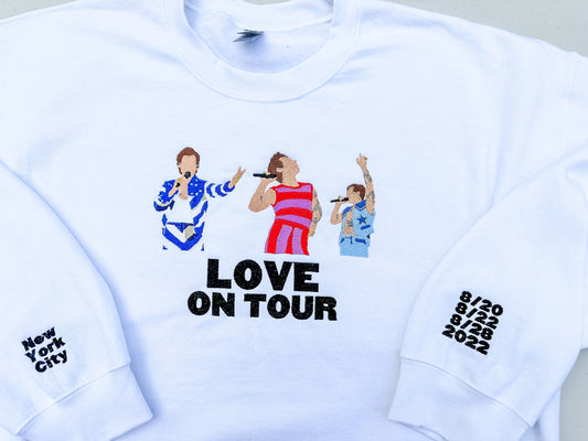 3 Show dates - Love On Tour - HSLOT Europe 2022/2023 || Harry Embroidered Comfort Colors Tee Shirt, Crewneck, and Hoodie