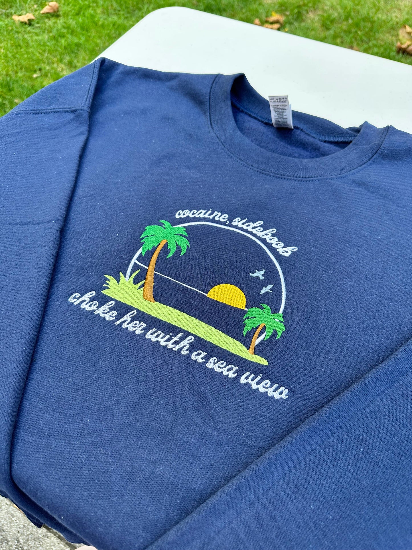 Keep Driving - Sea View Design || Harry Embroidered Crewneck, Tee, Long sleeve, Hoodie