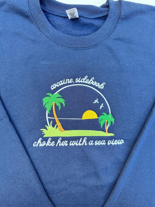 Keep Driving - Sea View Design || Harry Embroidered Crewneck, Tee, Long sleeve, Hoodie