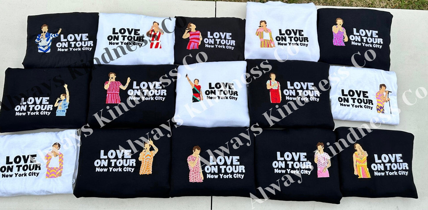 HSLOT Residency AND Europe 2022/2023 Shows - Single Show || Harry Embroidered Comfort Colors Tee Shirt, Crewneck, and Hoodie