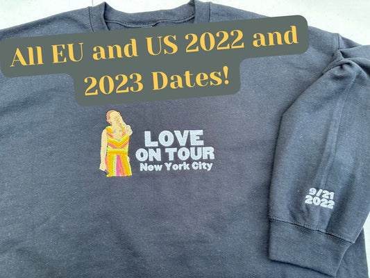 HSLOT Residency AND Europe 2022/2023 Shows - Single Show || Harry Embroidered Comfort Colors Tee Shirt, Crewneck, and Hoodie
