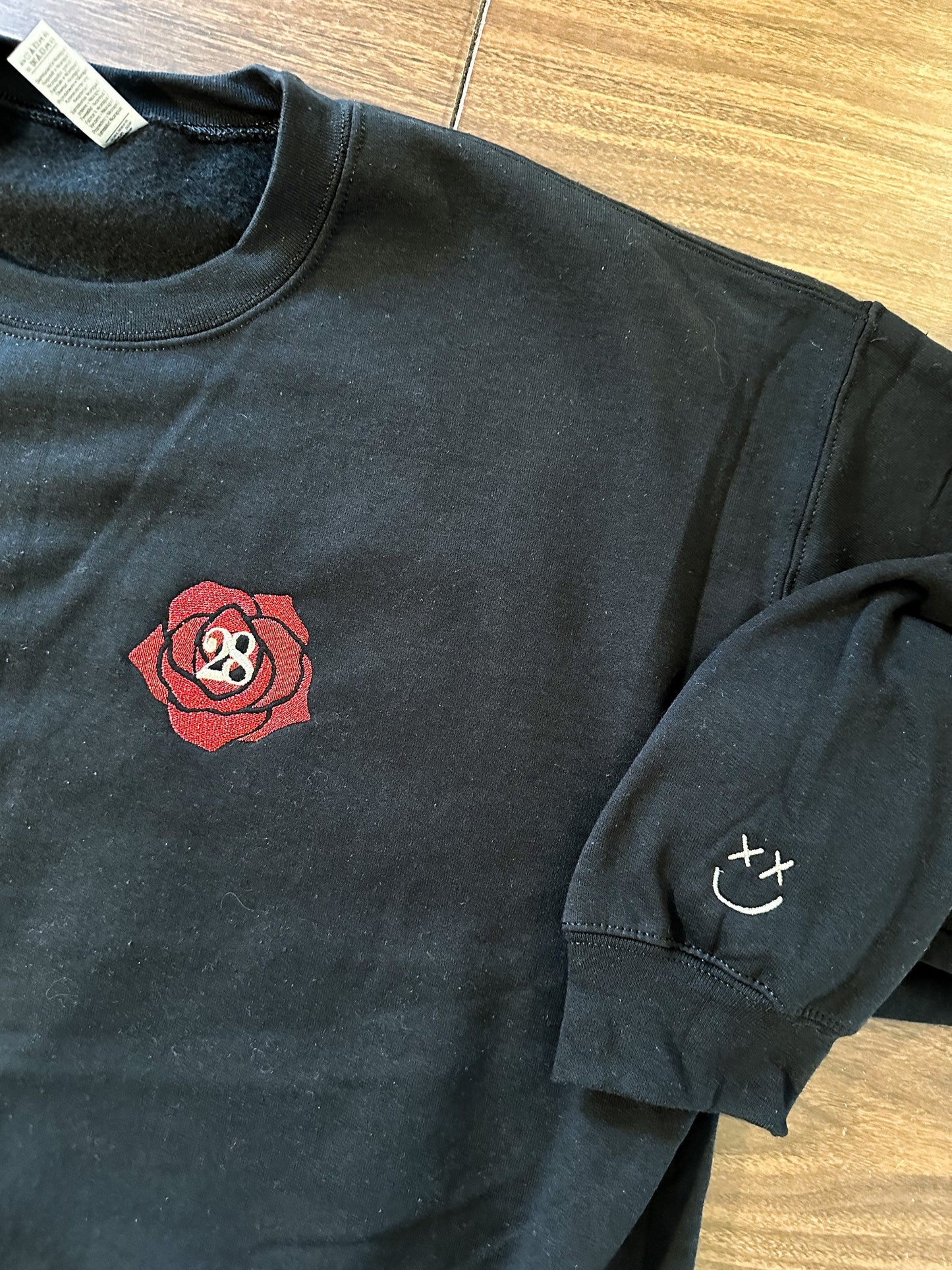 28 Floral and Rose - Front and Back - Embroidered Floral || Comfort Tee Shirt and Crewneck