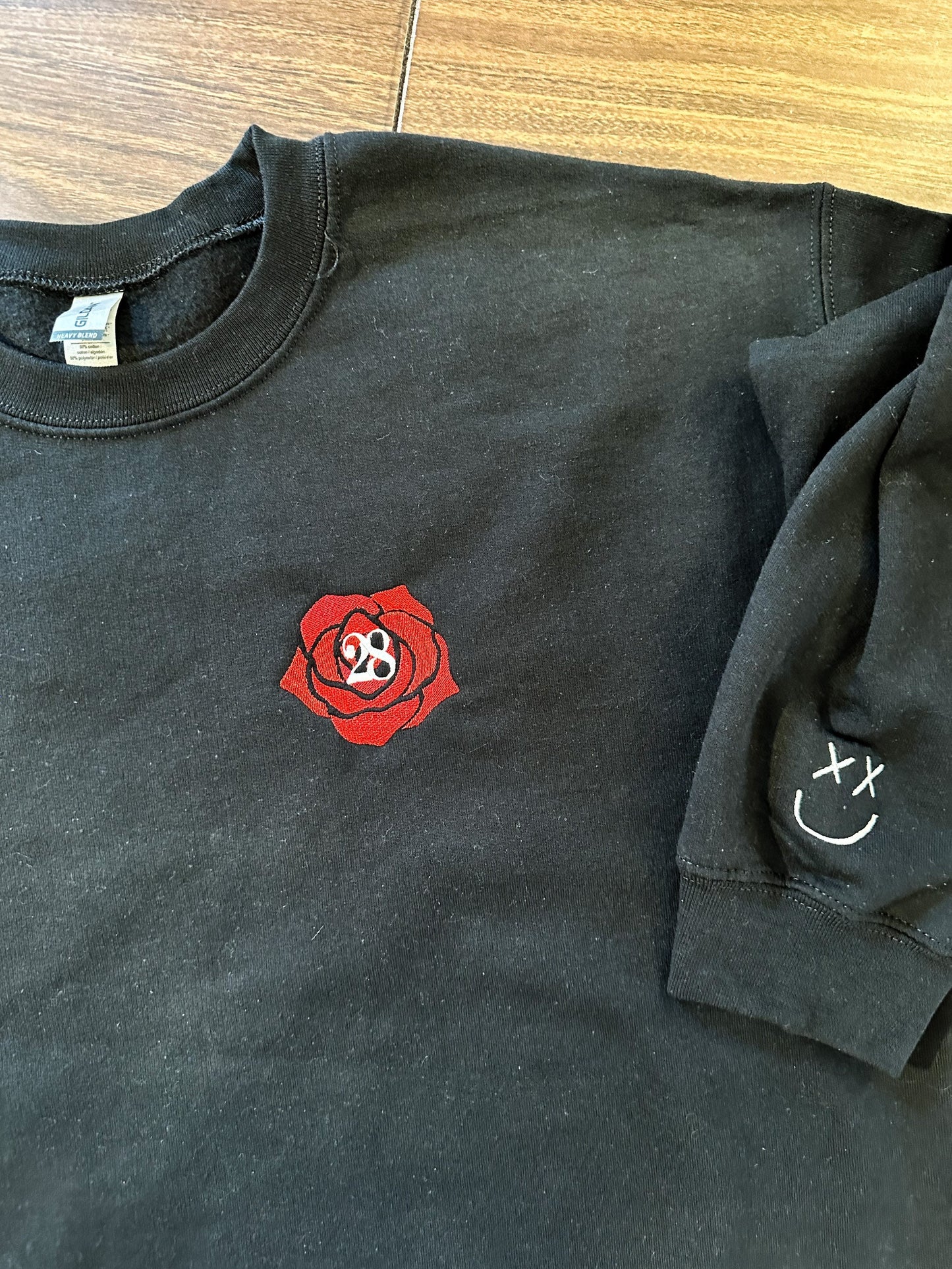 28 Floral and Rose - Front and Back - Embroidered Floral || Comfort Tee Shirt and Crewneck