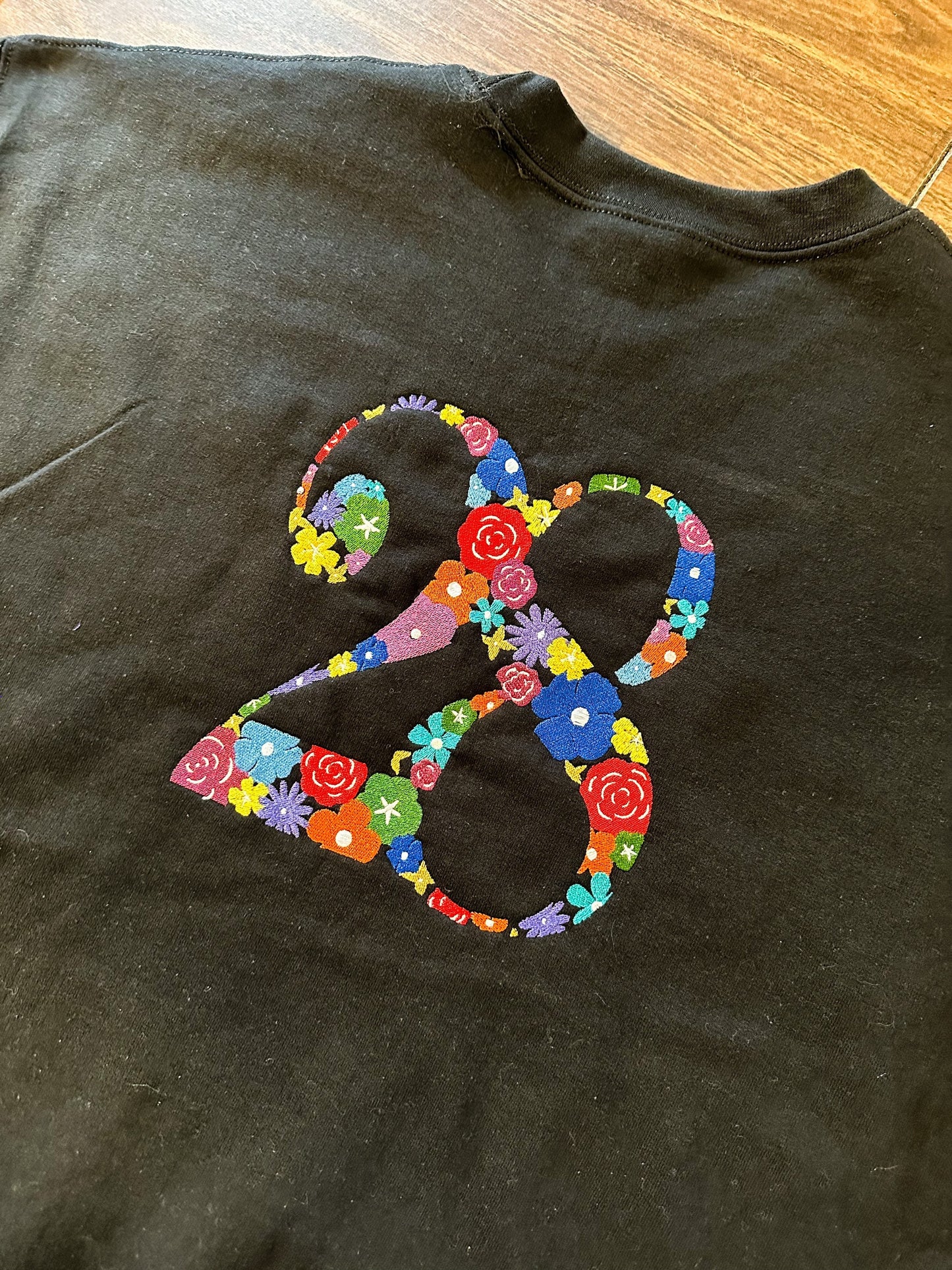 28 Floral and Rose - Front and Back - Embroidered Floral || Comfort Tee Shirt and Crewneck