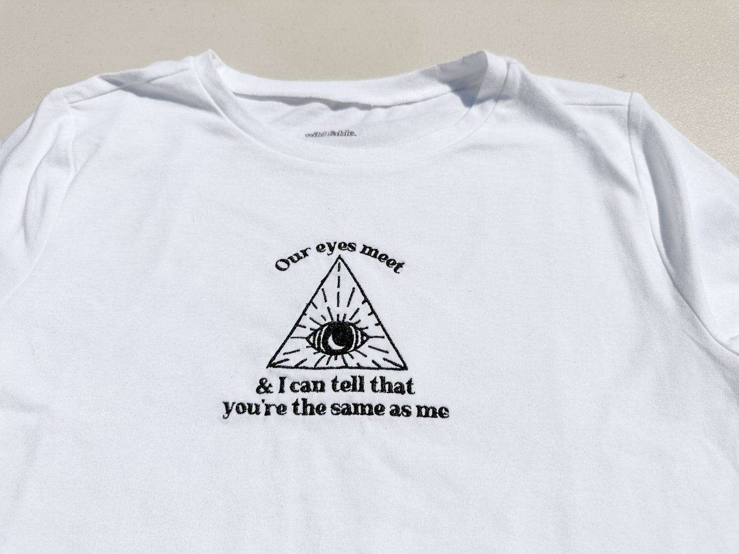 Our Eyes Meet - All this Time Eye Triangle || Louis Embroidered Crewneck, Sweatshirt, and Crop Top