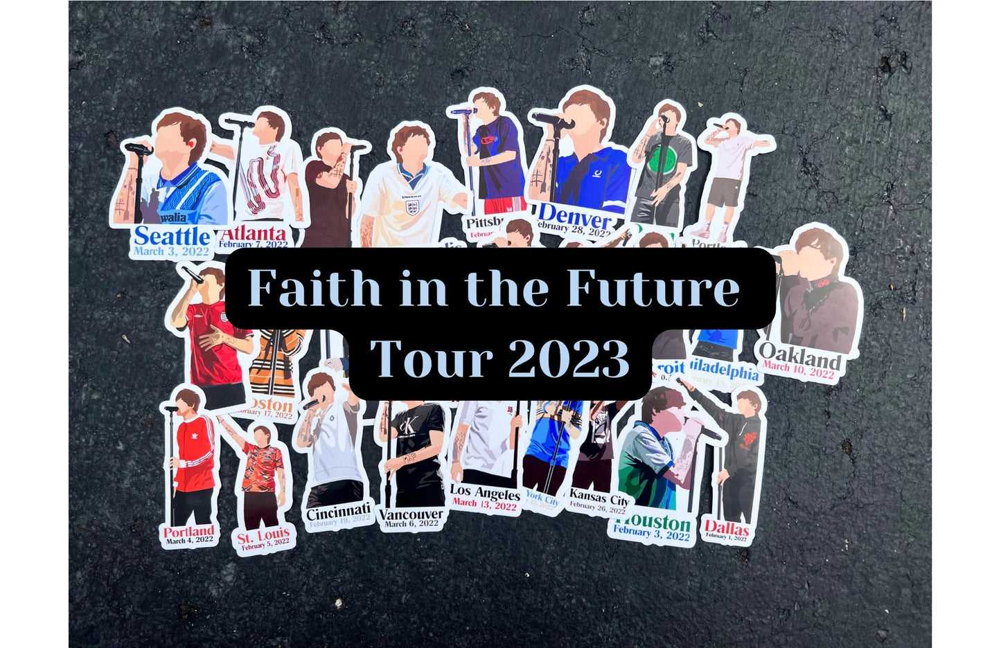 Louis FITF World Tour Stickers with words- North American Leg - Waterproof Available