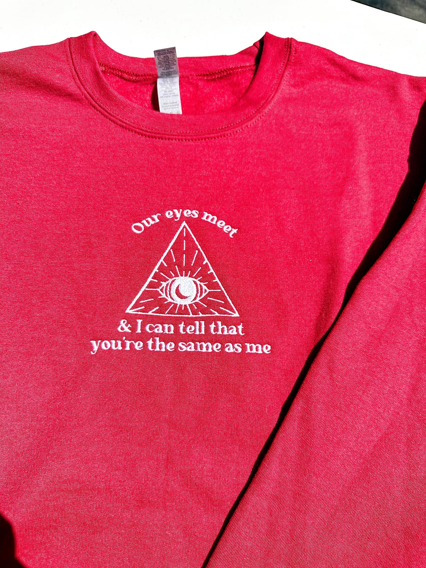 Our Eyes Meet - All this Time Eye Triangle || Louis Embroidered Crewneck, Sweatshirt, and Crop Top
