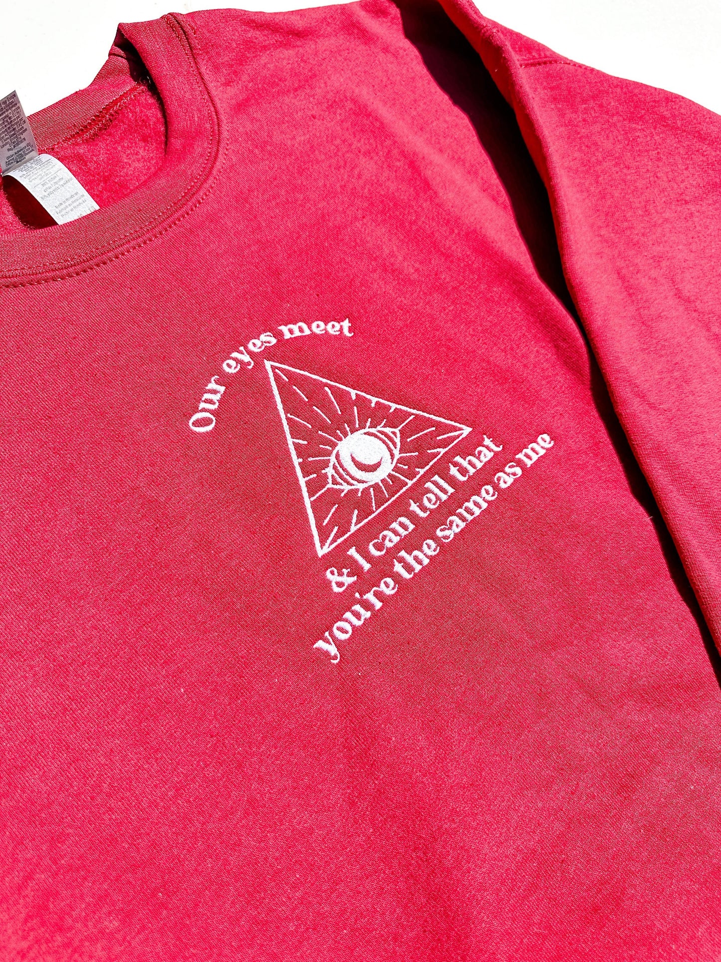 Our Eyes Meet - All this Time Eye Triangle || Louis Embroidered Crewneck, Sweatshirt, and Crop Top