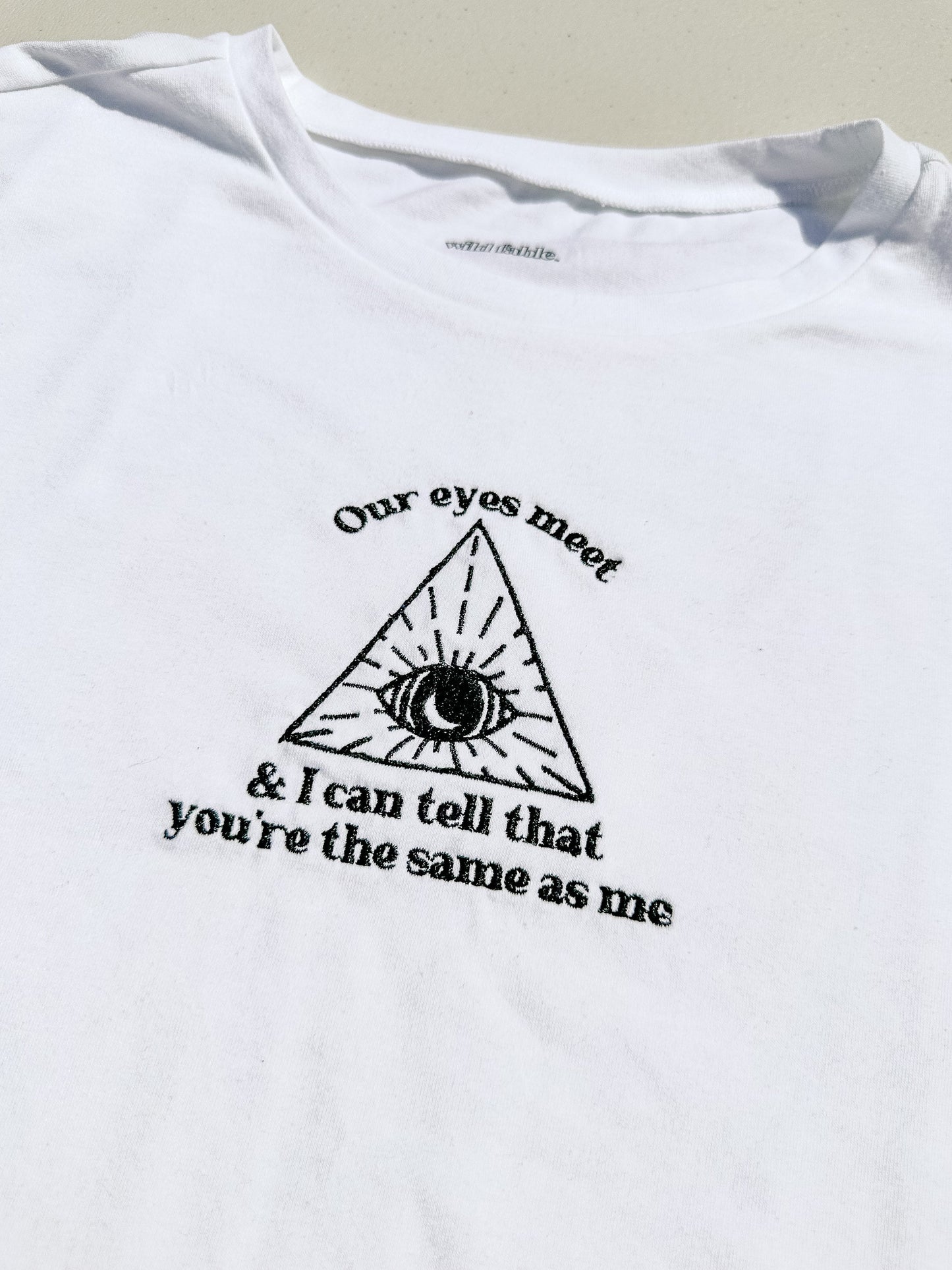 Our Eyes Meet - All this Time Eye Triangle || Louis Embroidered Crewneck, Sweatshirt, and Crop Top