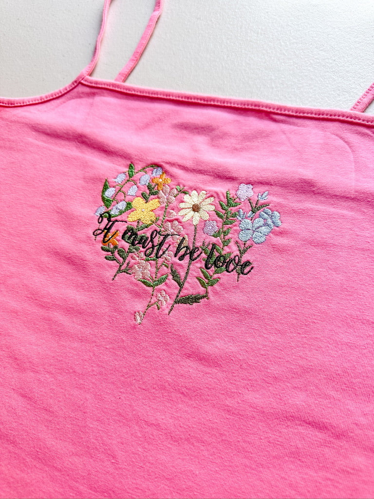 It Must Be Love || Floral Embroidered Crop Top, Tee Shirt, Crewneck. and Hoodie