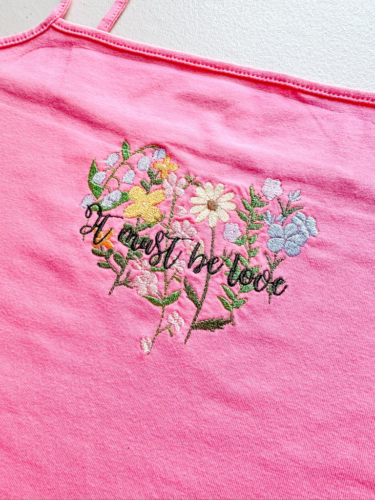 It Must Be Love || Floral Embroidered Crop Top, Tee Shirt, Crewneck. and Hoodie