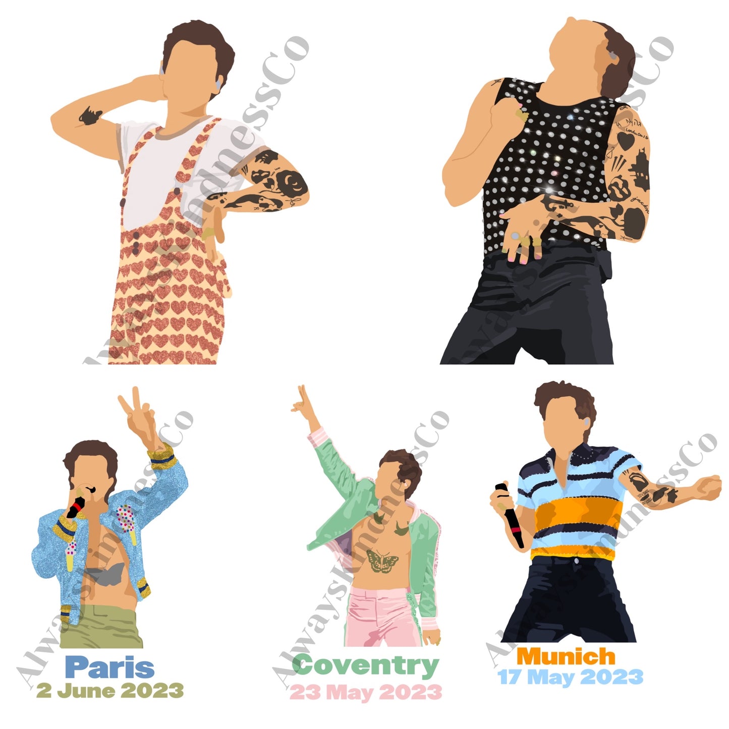 Love On Tour 2023 - hslot European Leg - Harry Stickers 2023 - Waterproof Available || With and Without Word || All dates!