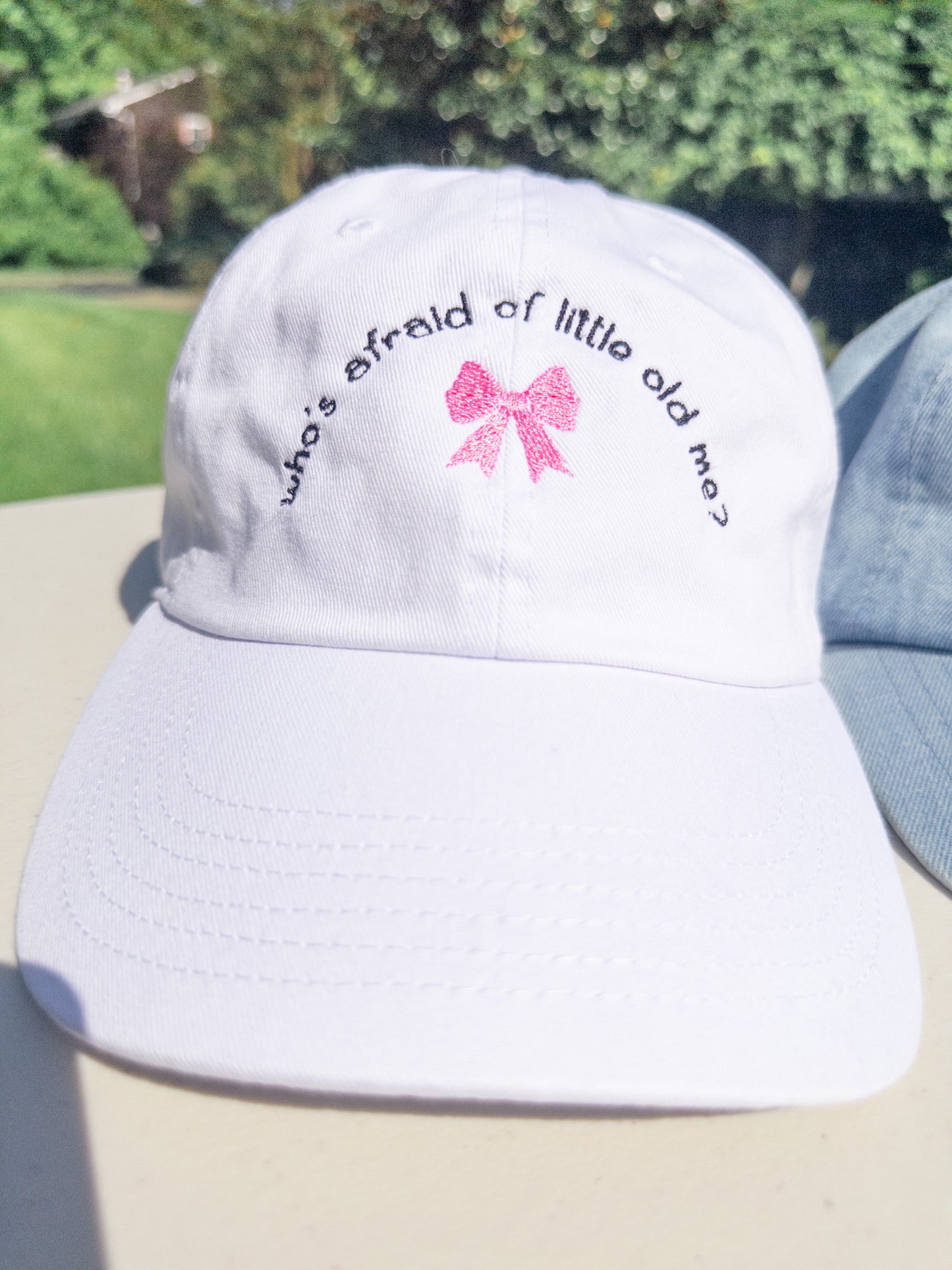 Little Old Me ~ Who's Afraid || TayTay Bow Embroidered Hat - Customizable