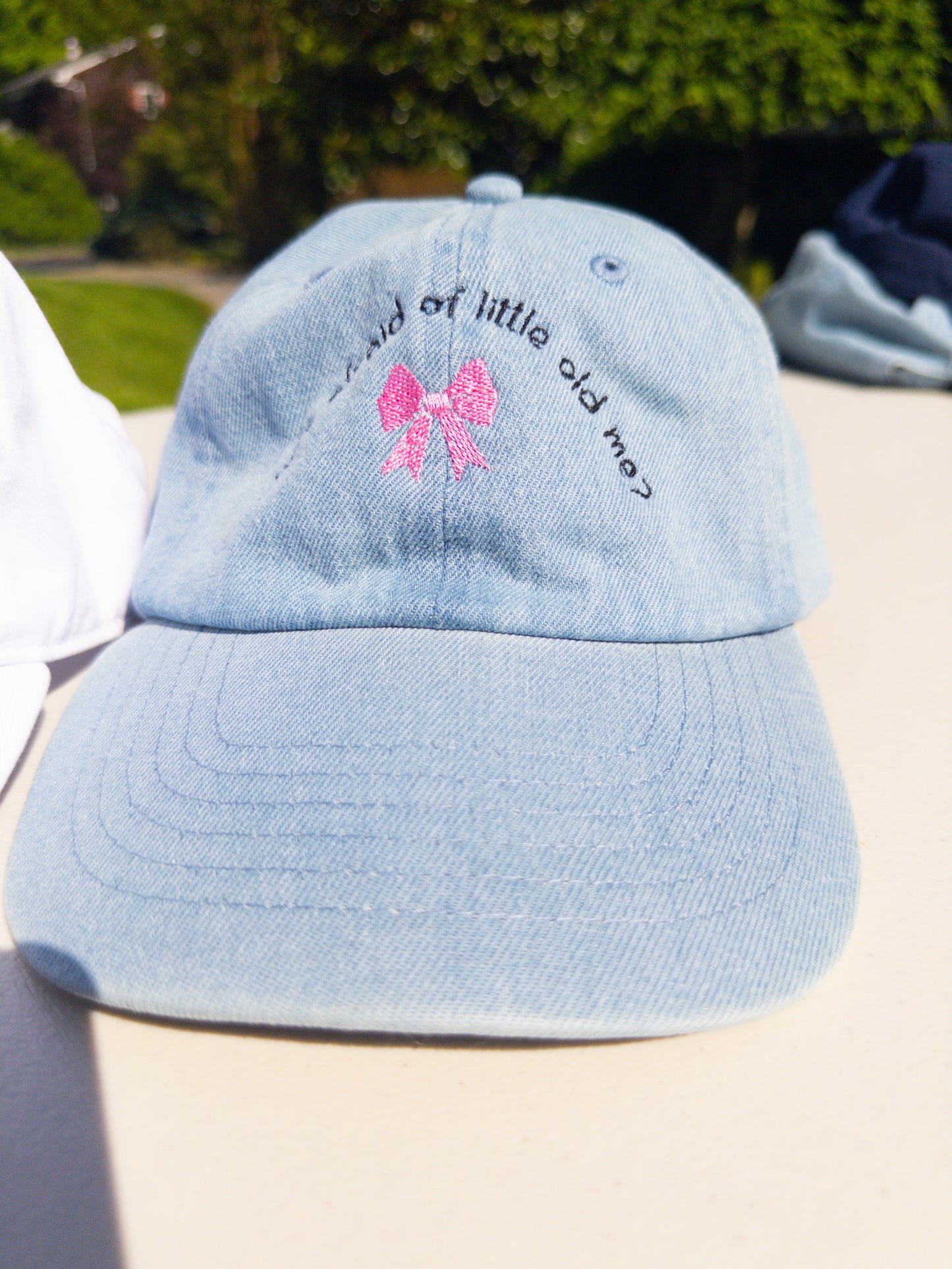 Little Old Me ~ Who's Afraid || TayTay Bow Embroidered Hat - Customizable