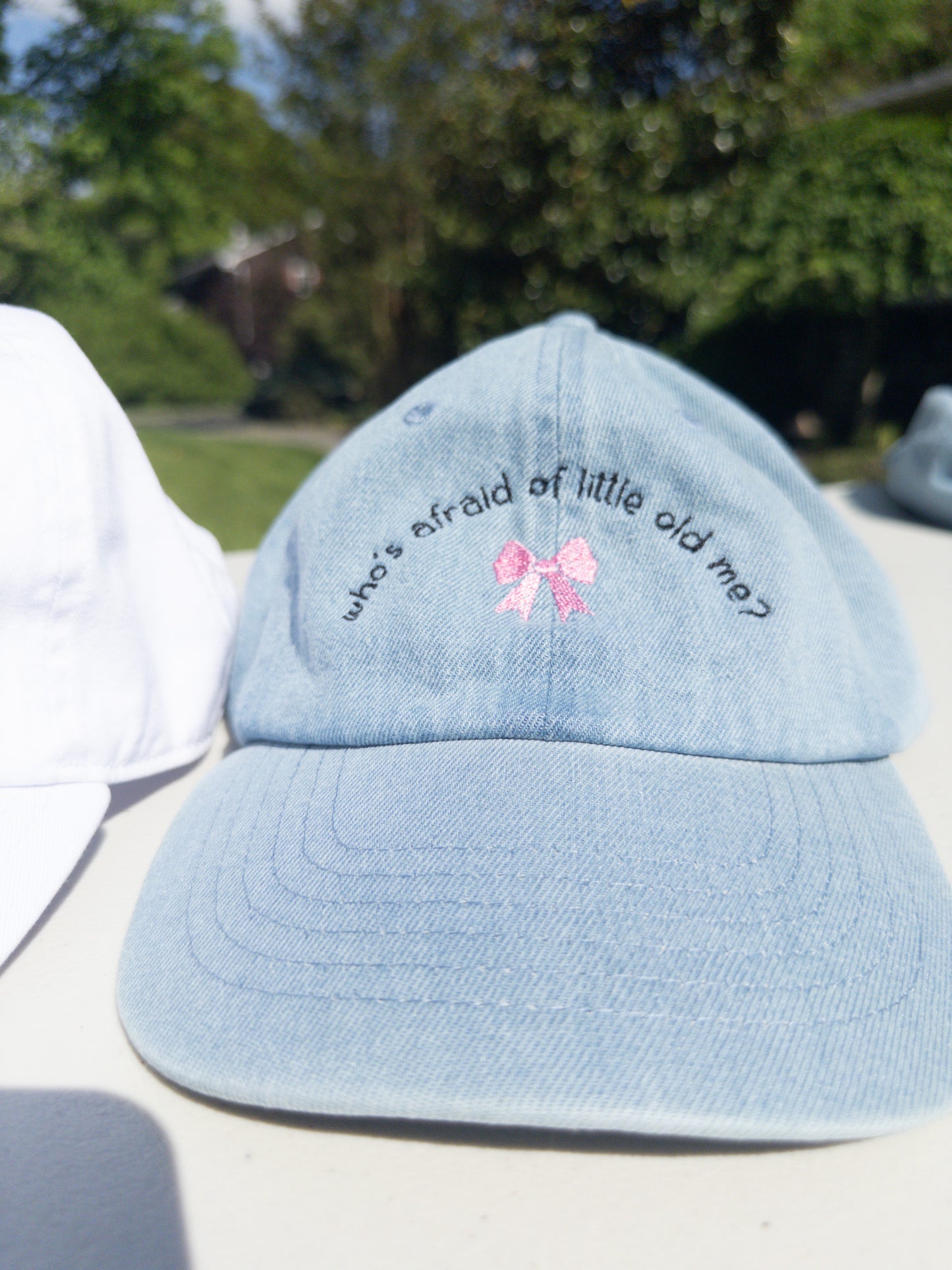 Little Old Me ~ Who's Afraid || TayTay Bow Embroidered Hat - Customizable