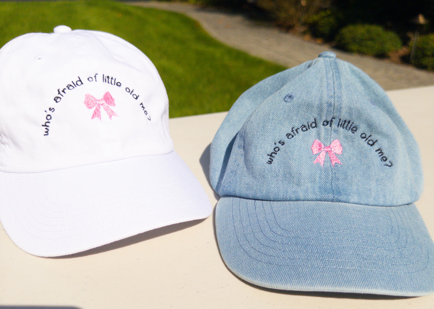 Little Old Me ~ Who's Afraid || TayTay Bow Embroidered Hat - Customizable