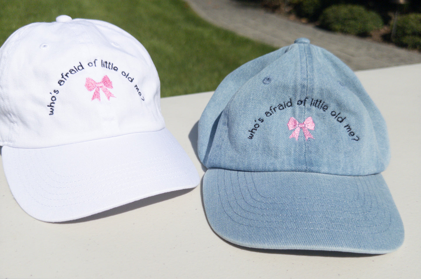 Little Old Me ~ Who's Afraid || TayTay Bow Embroidered Hat - Customizable