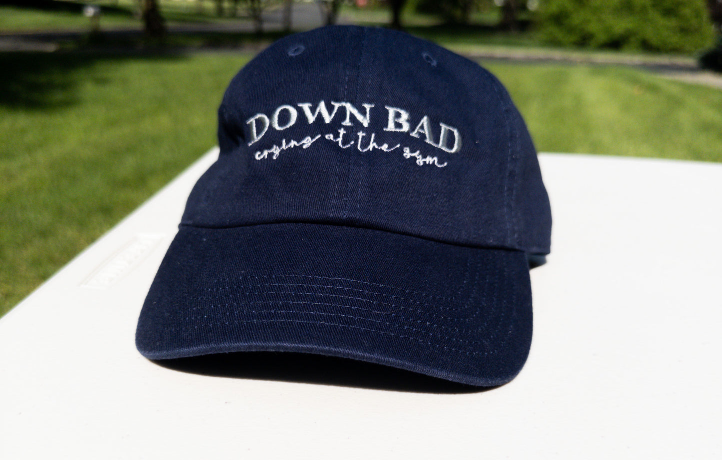 Down Bad ~ crying || TayTay Embroidered Hat - Customizable