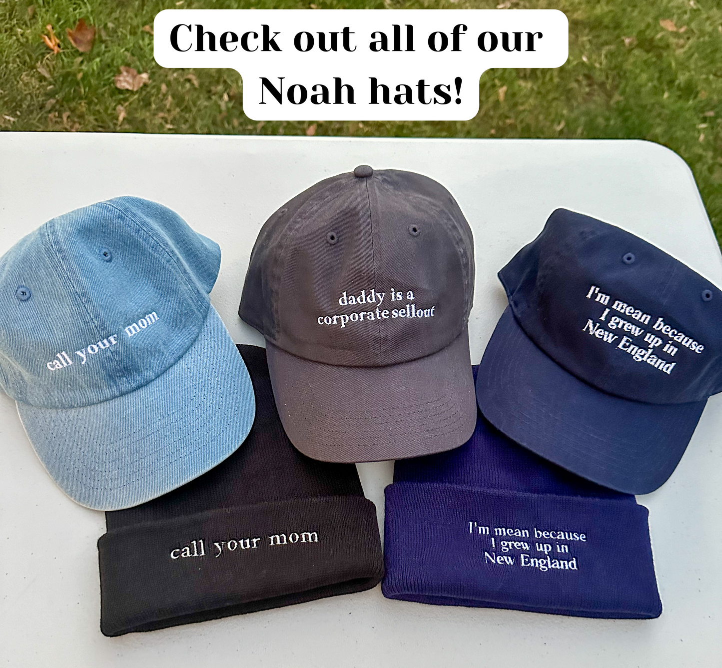 Call Your Mom || Noah K Embroidered Beanie - Customizable thread!