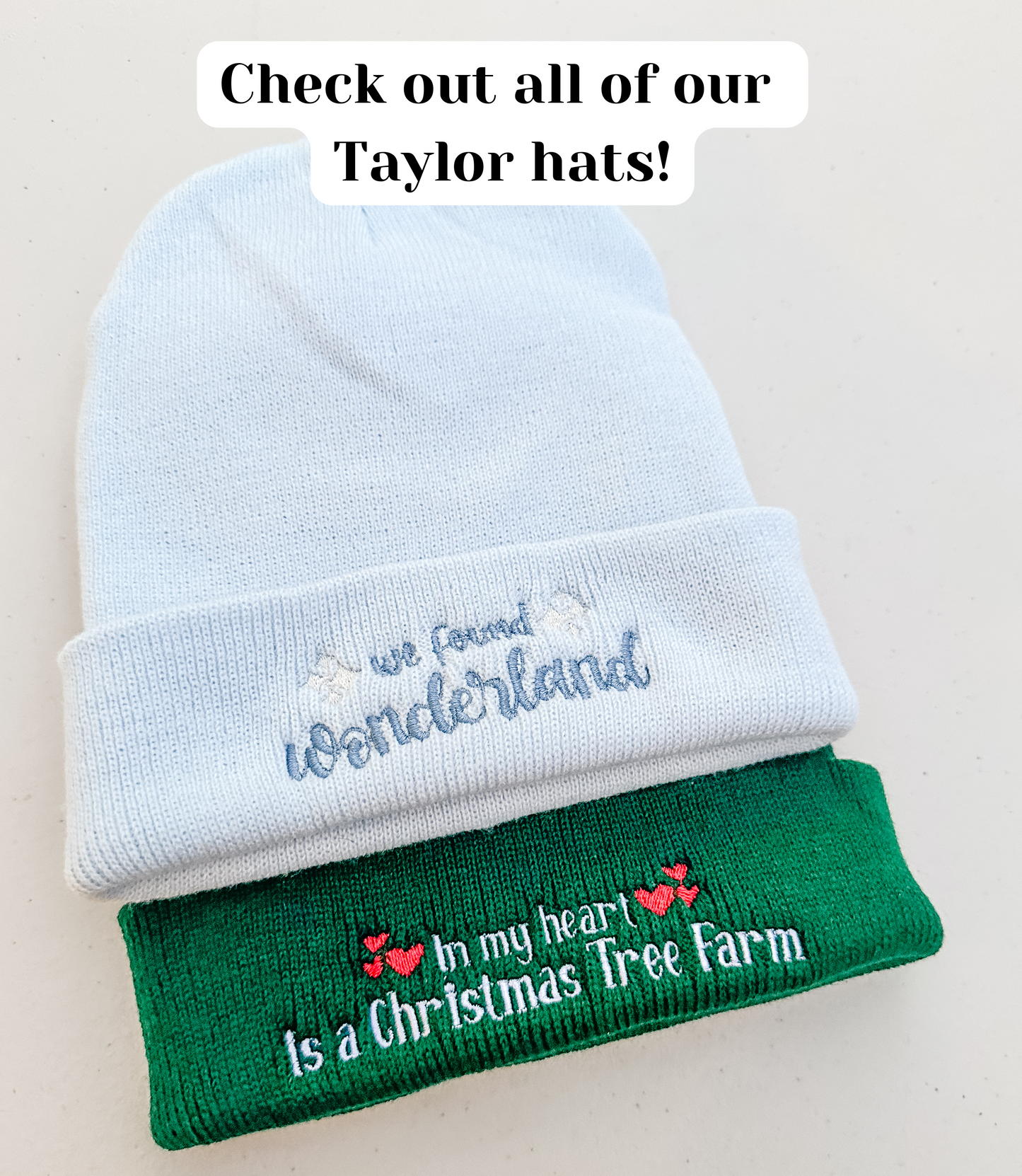 My Heart... A Christmas Tree || Taylor Embroidered Beanie