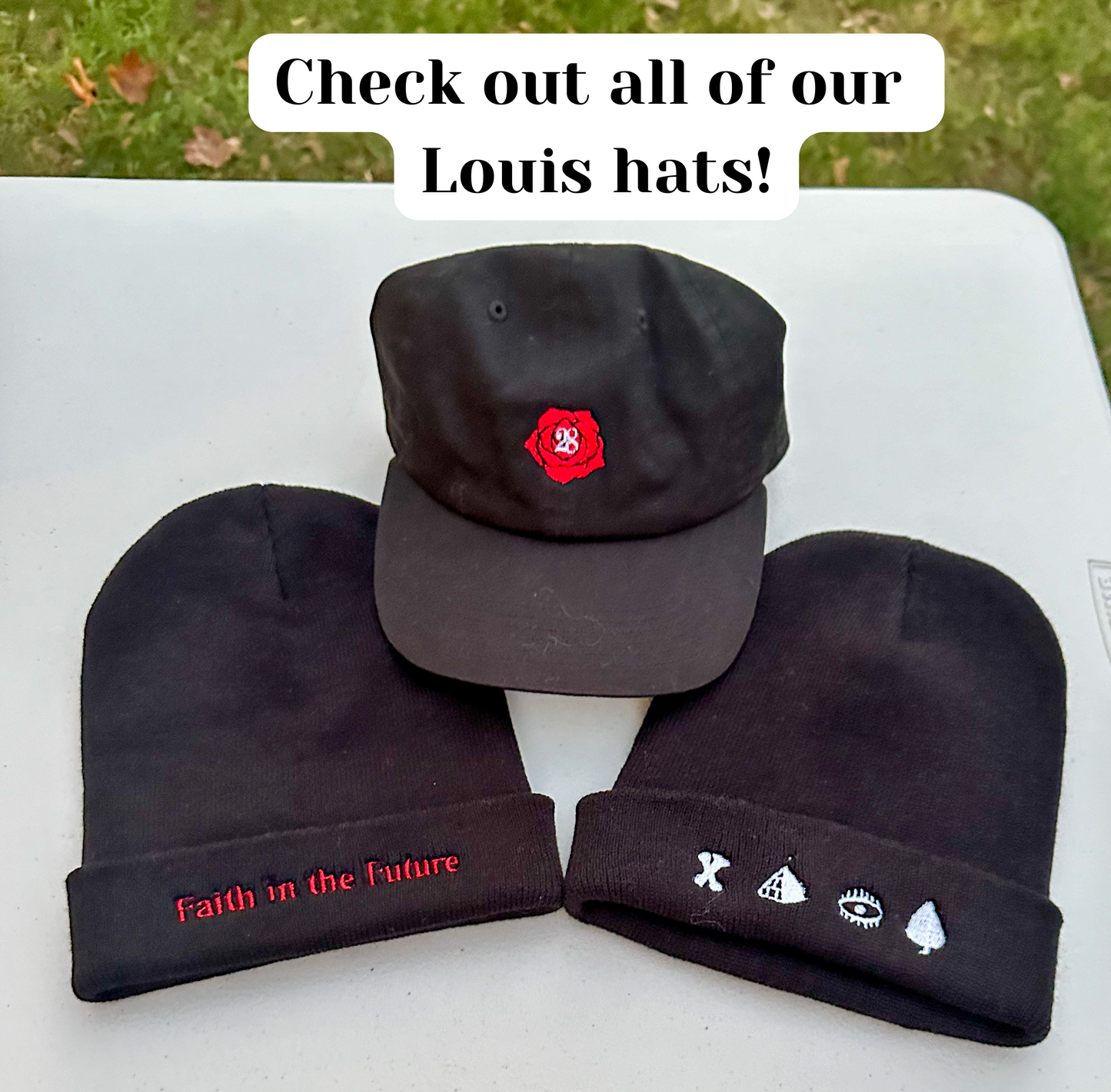 Faith in the Future || Louis Embroidered Beanie - Customizable Thread