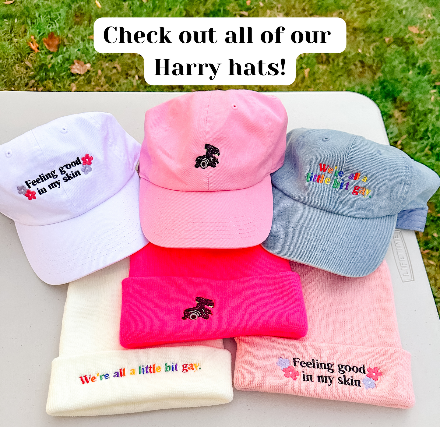 We're All A Little Bit Gay || Harry Embroidered Beanie