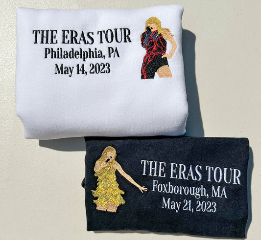 Eras Tour 2023 - Single Outfit || Embroidered Comfort Colors Tee Shirt, Crewneck, and Hoodie