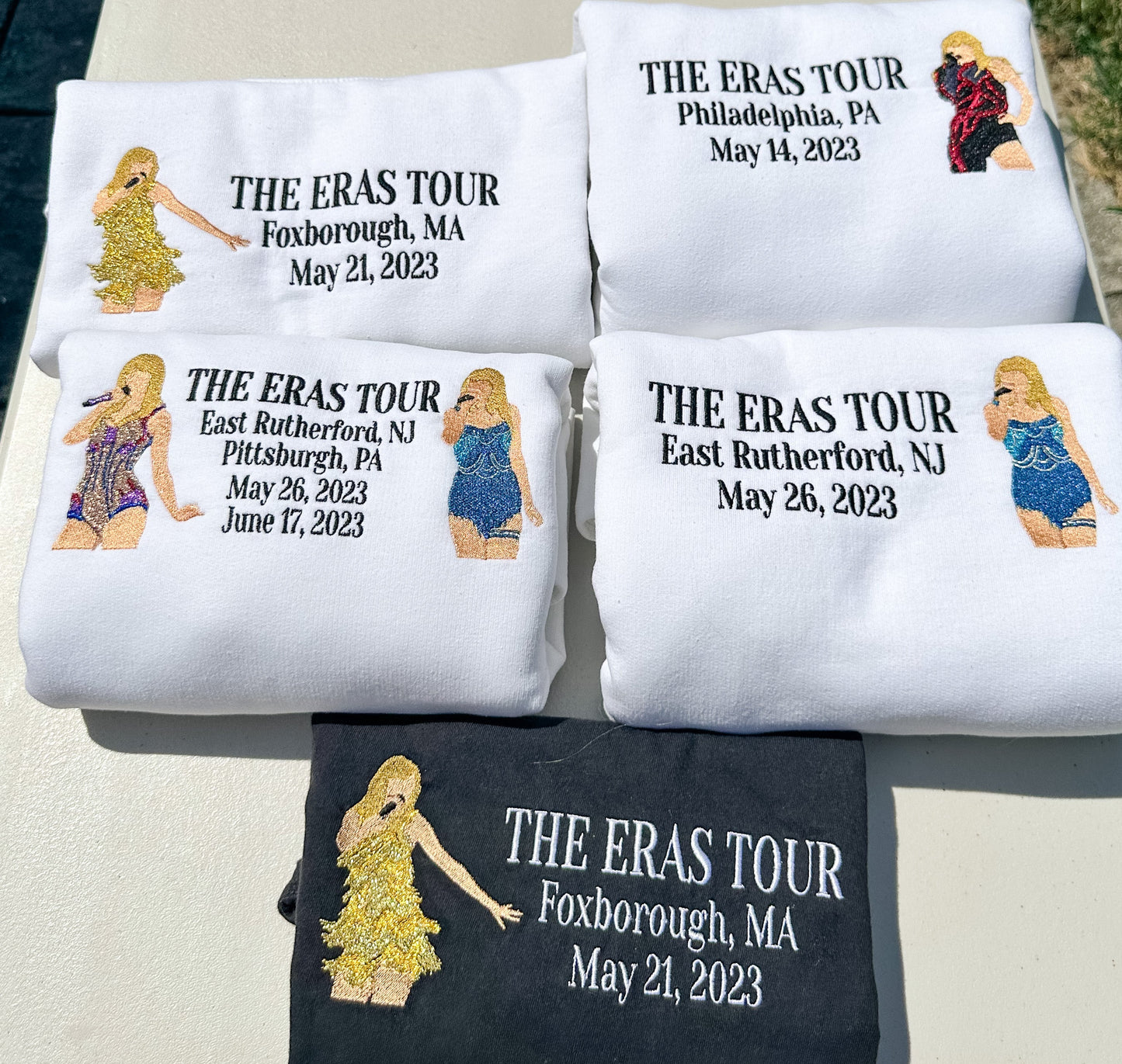 Eras Tour 2023 - Two Outfits || Embroidered Comfort Colors Tee Shirt, Crewneck, and Hoodie