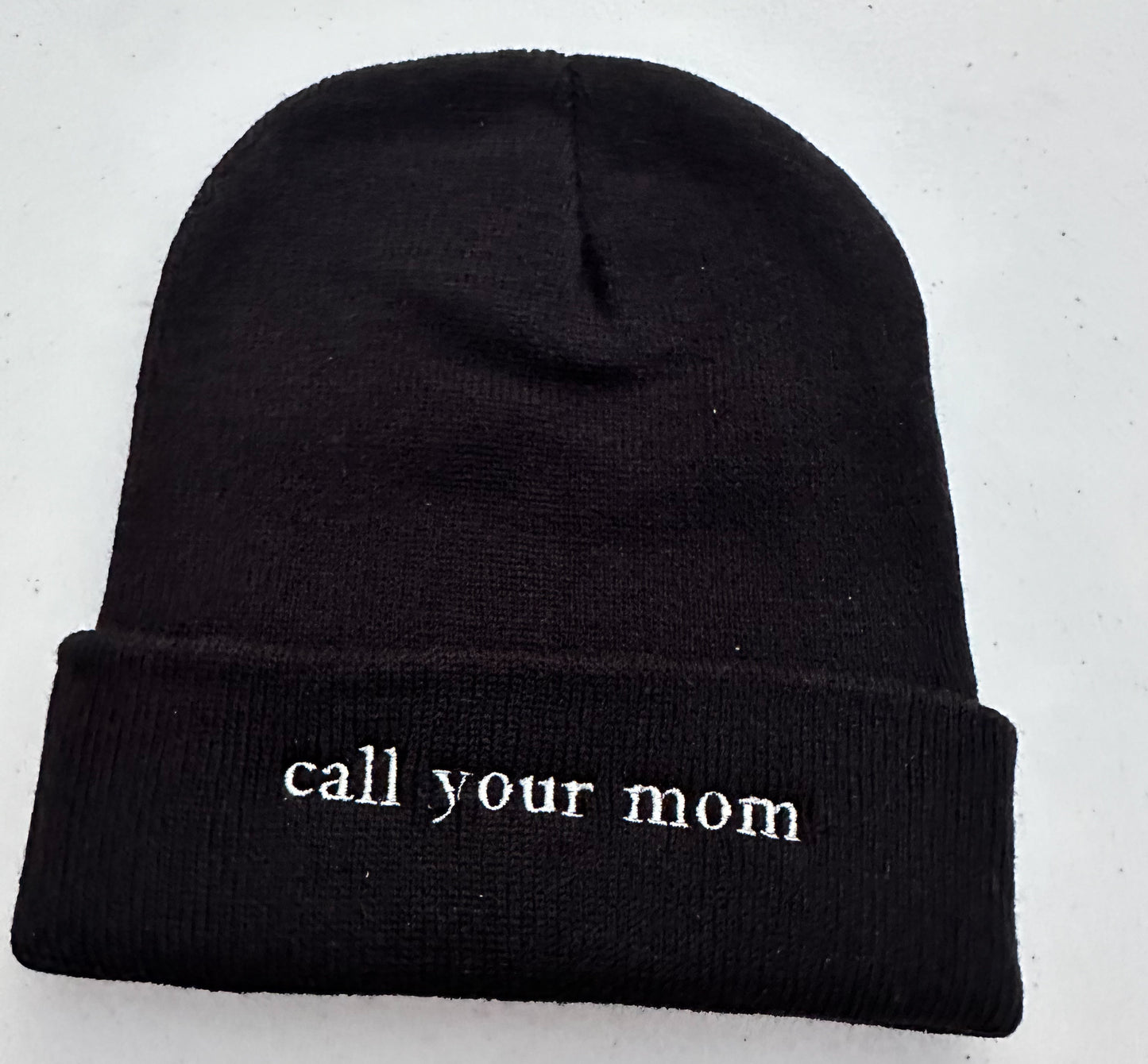 Call Your Mom || Noah K Embroidered Beanie - Customizable thread!