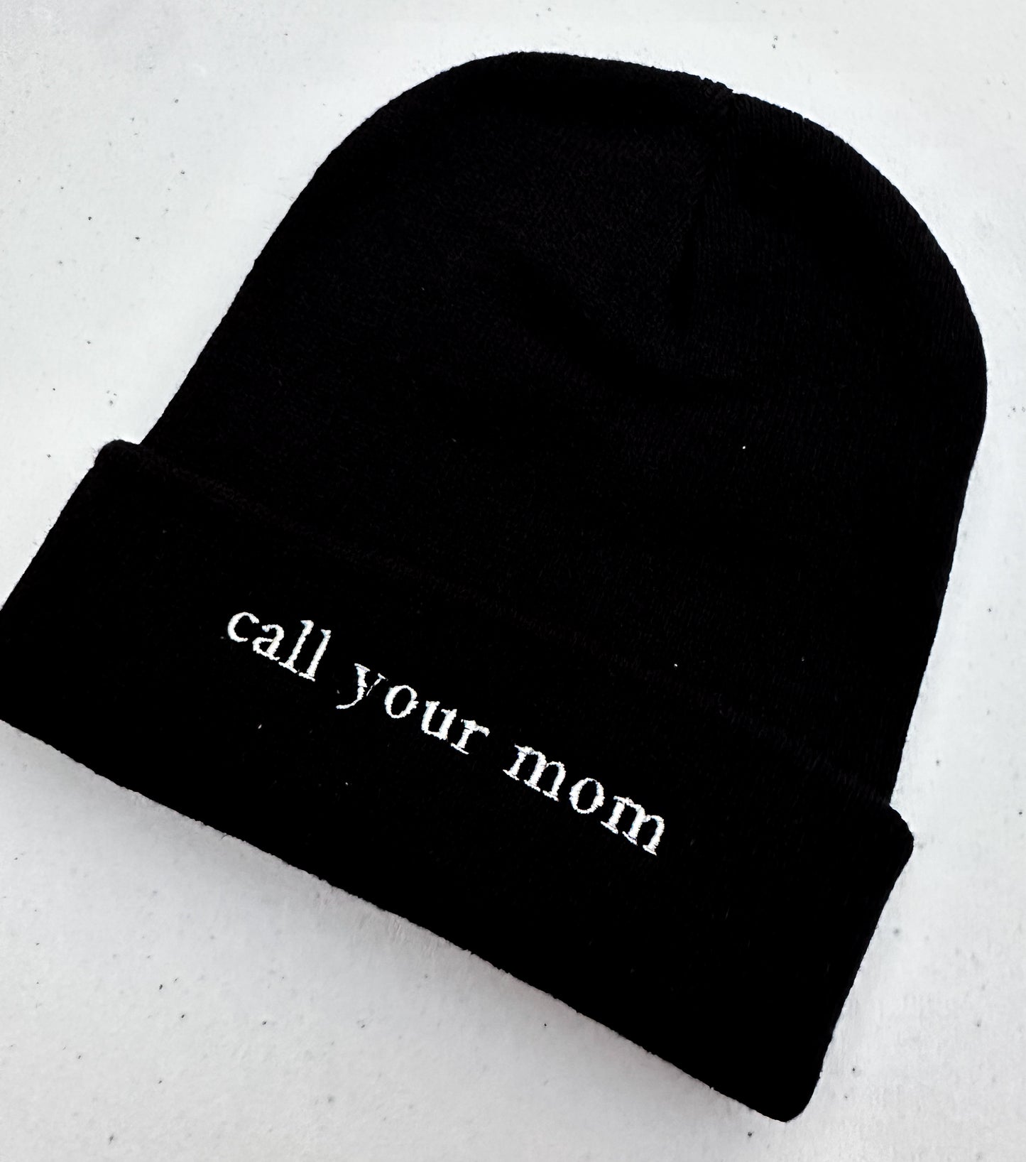 Call Your Mom || Noah K Embroidered Beanie - Customizable thread!