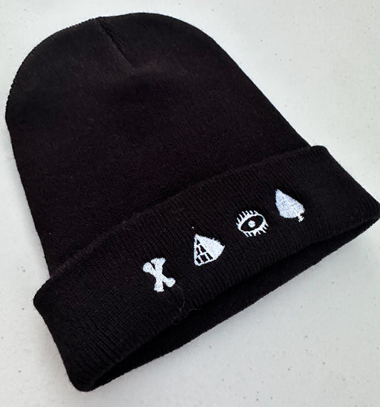 Finger Tattoos || Louis Embroidered Beanie - Customizable Thread