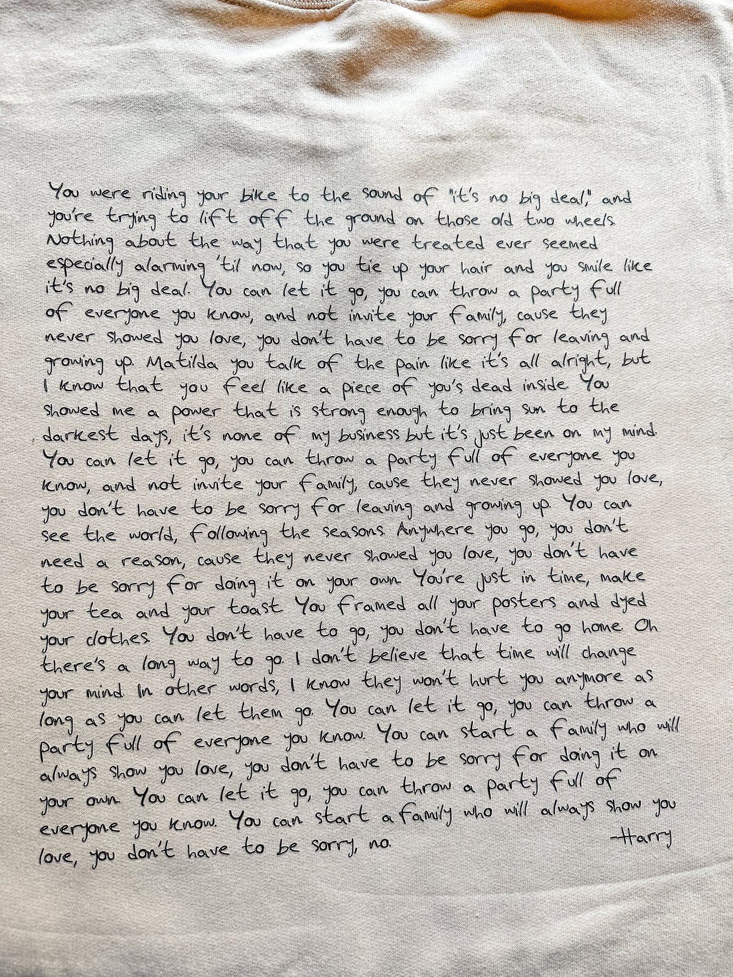 Matilda Lyrics w/ Balloon || Crewneck, Tee Shirt, and Long Sleeve