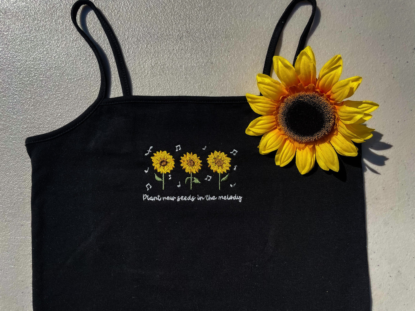 Plant New Seeds - Sunflower 6 || Embroidered Crop Tank Top, Baby Tee, Tee Shirt, and Crewneck