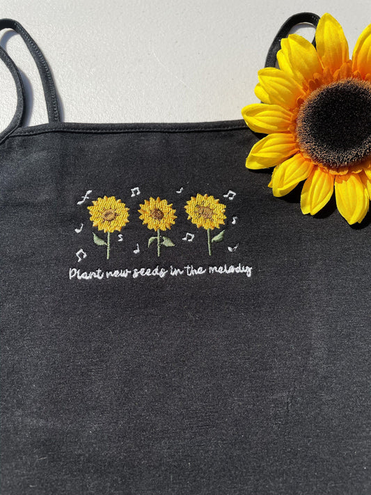 Plant New Seeds - Sunflower 6 || Embroidered Crop Tank Top, Baby Tee, Tee Shirt, and Crewneck