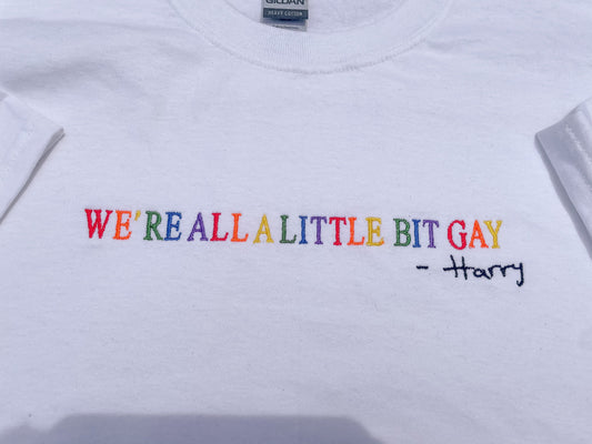 We're All A Little Bit Gay || Harry Embroidered Crewneck, Sweatshirt