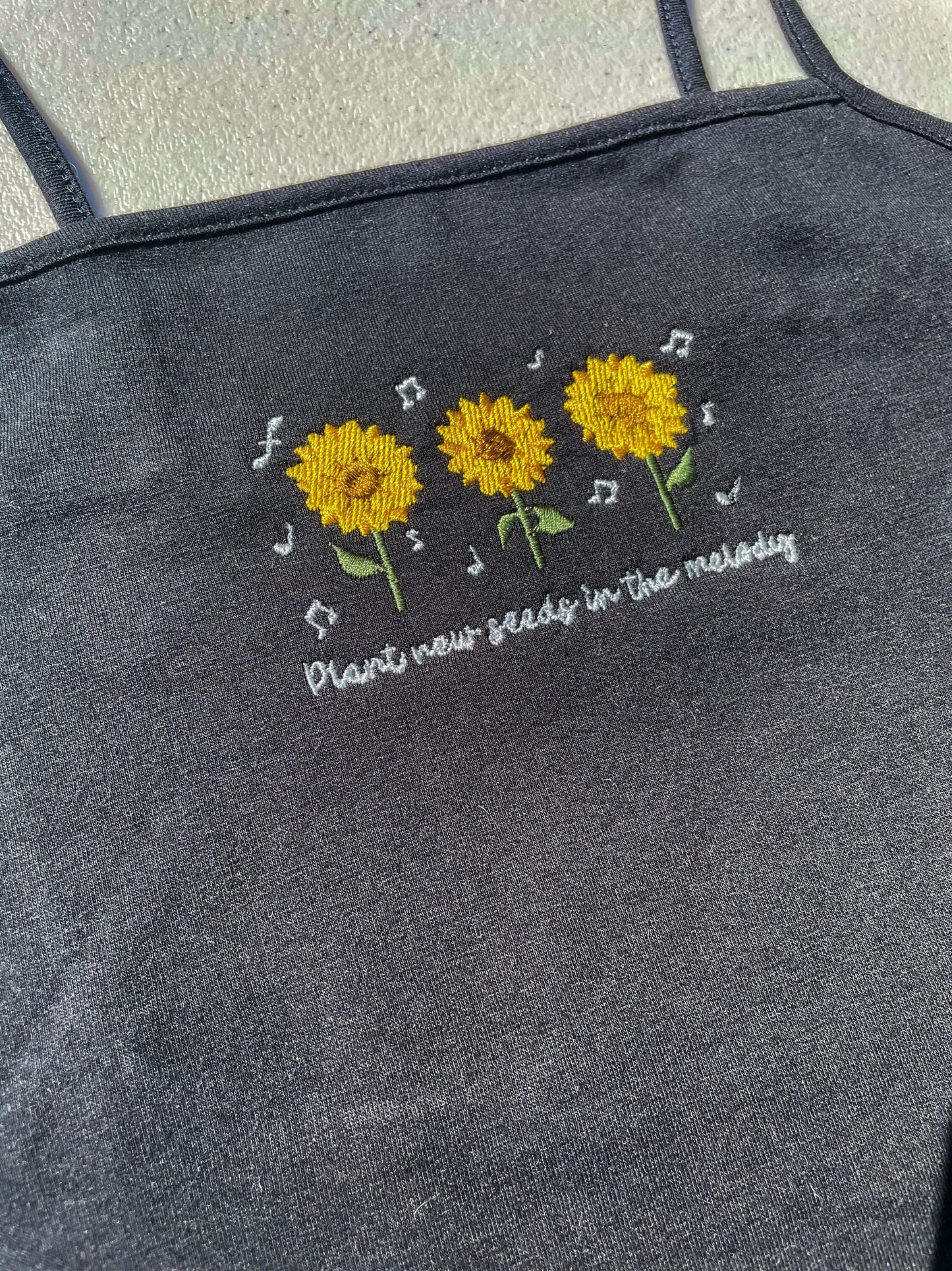 Plant New Seeds - Sunflower 6 || Embroidered Crop Tank Top, Baby Tee, Tee Shirt, and Crewneck