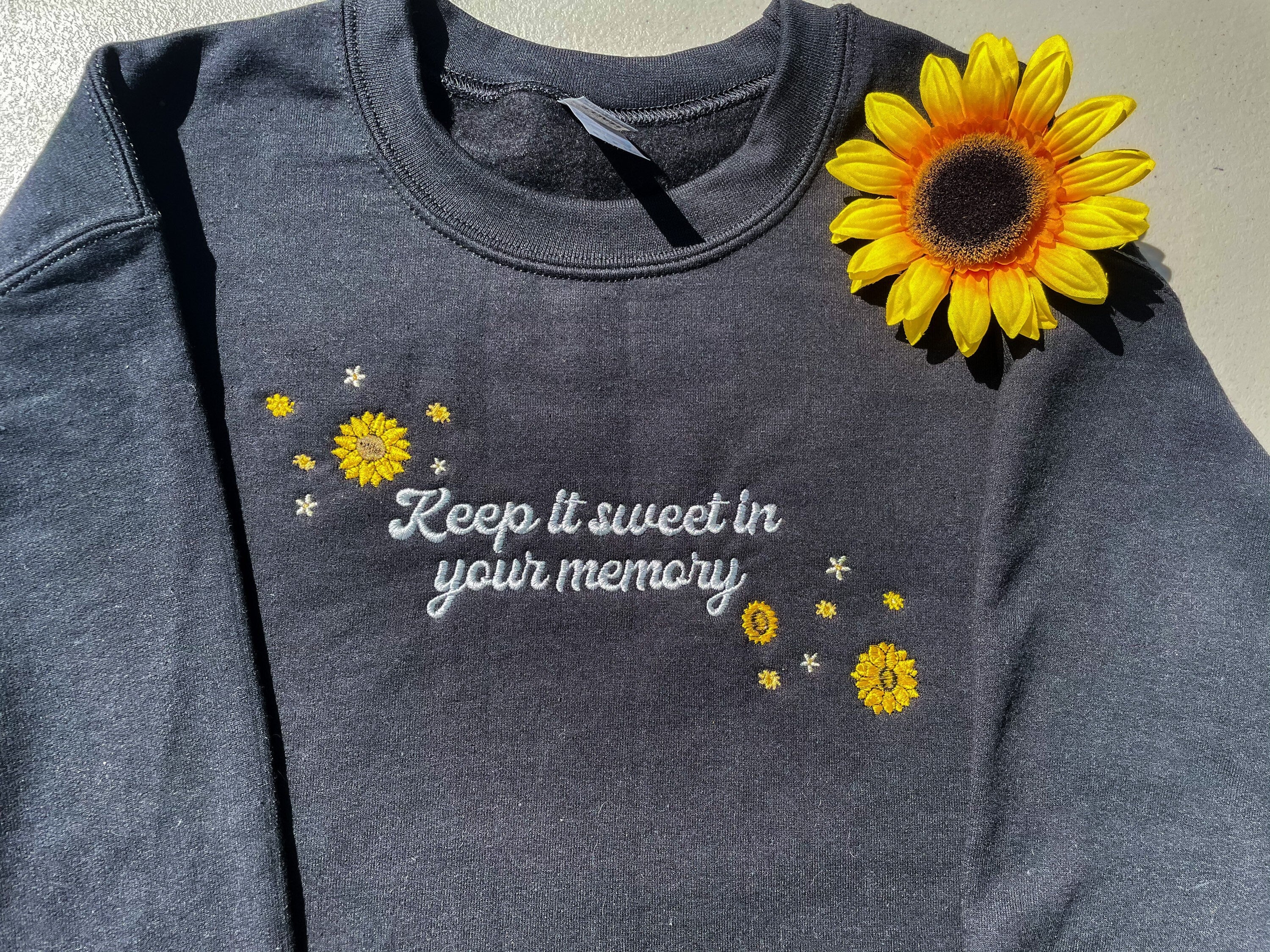 Keep it Sweet Sunflower vol 6 Embroidered Crewneck Sweatshirt and Tee Shirt