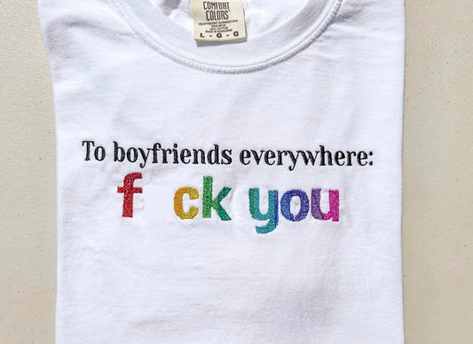 To Boyfriends Everywhere || Harry Embroidered Tee, Crewneck, and Hoodie