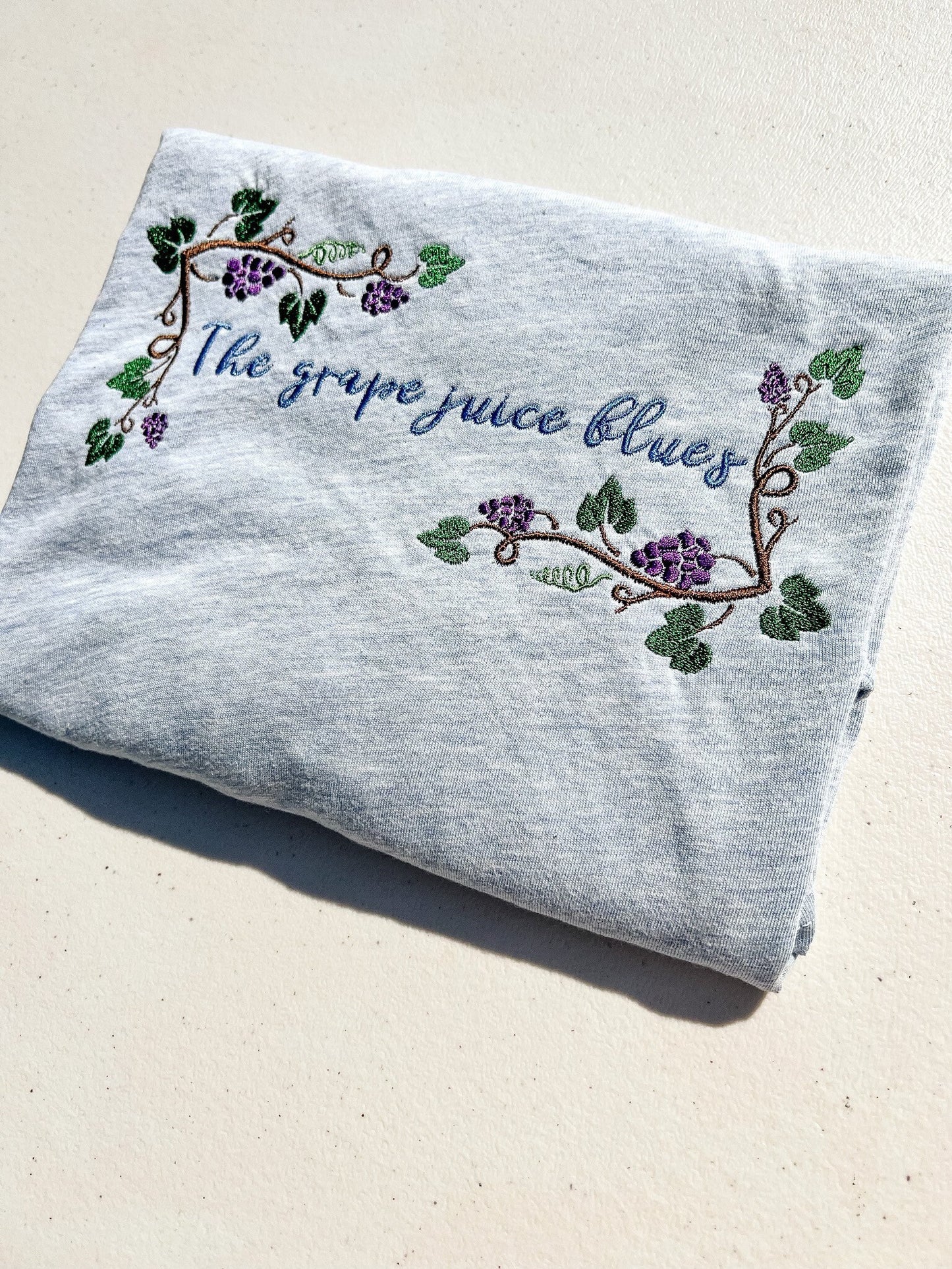 The Grape Juice Blues || Harry Embroidered Tee Shirt and Crewneck